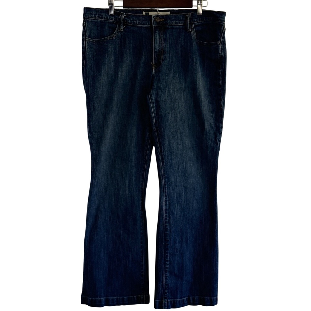 GAP Long And Lean Women's Jeans 14 Y2K Reg Dark Wash Blue Cotton Blend Denim